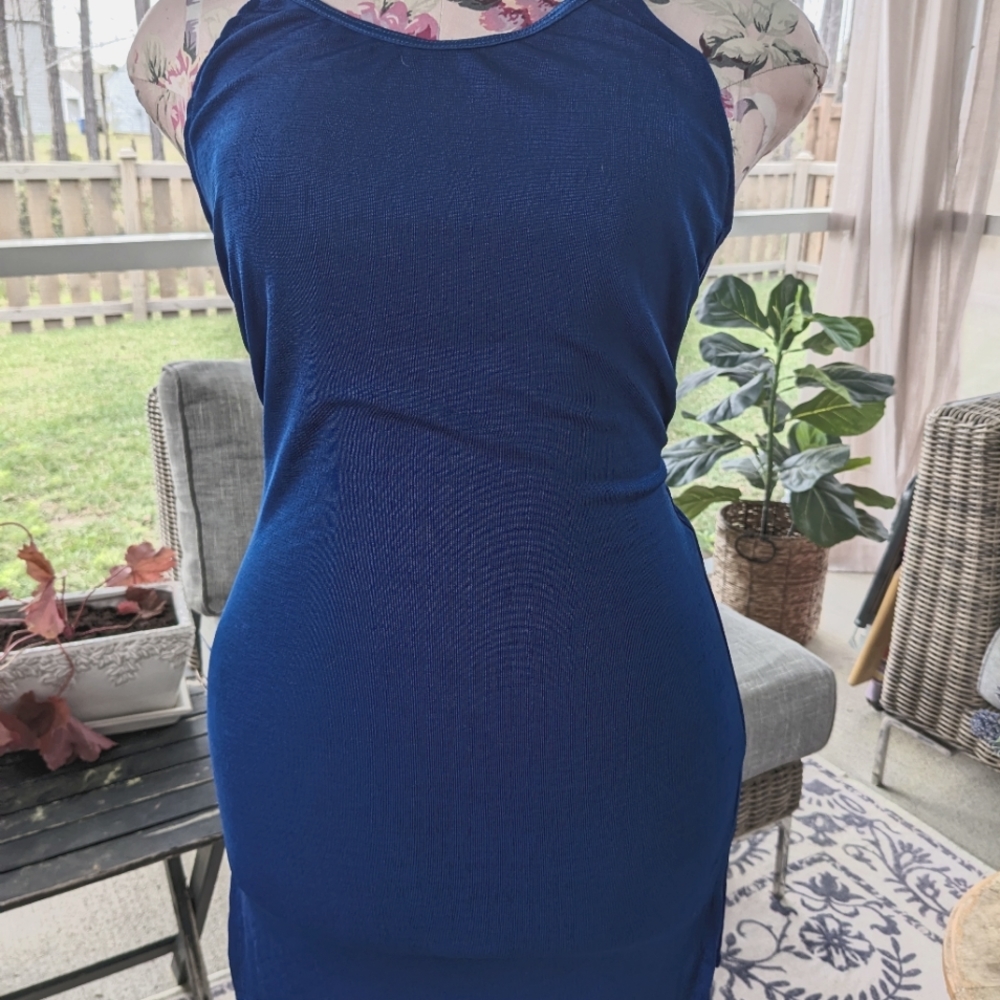 Backless Blue Dress